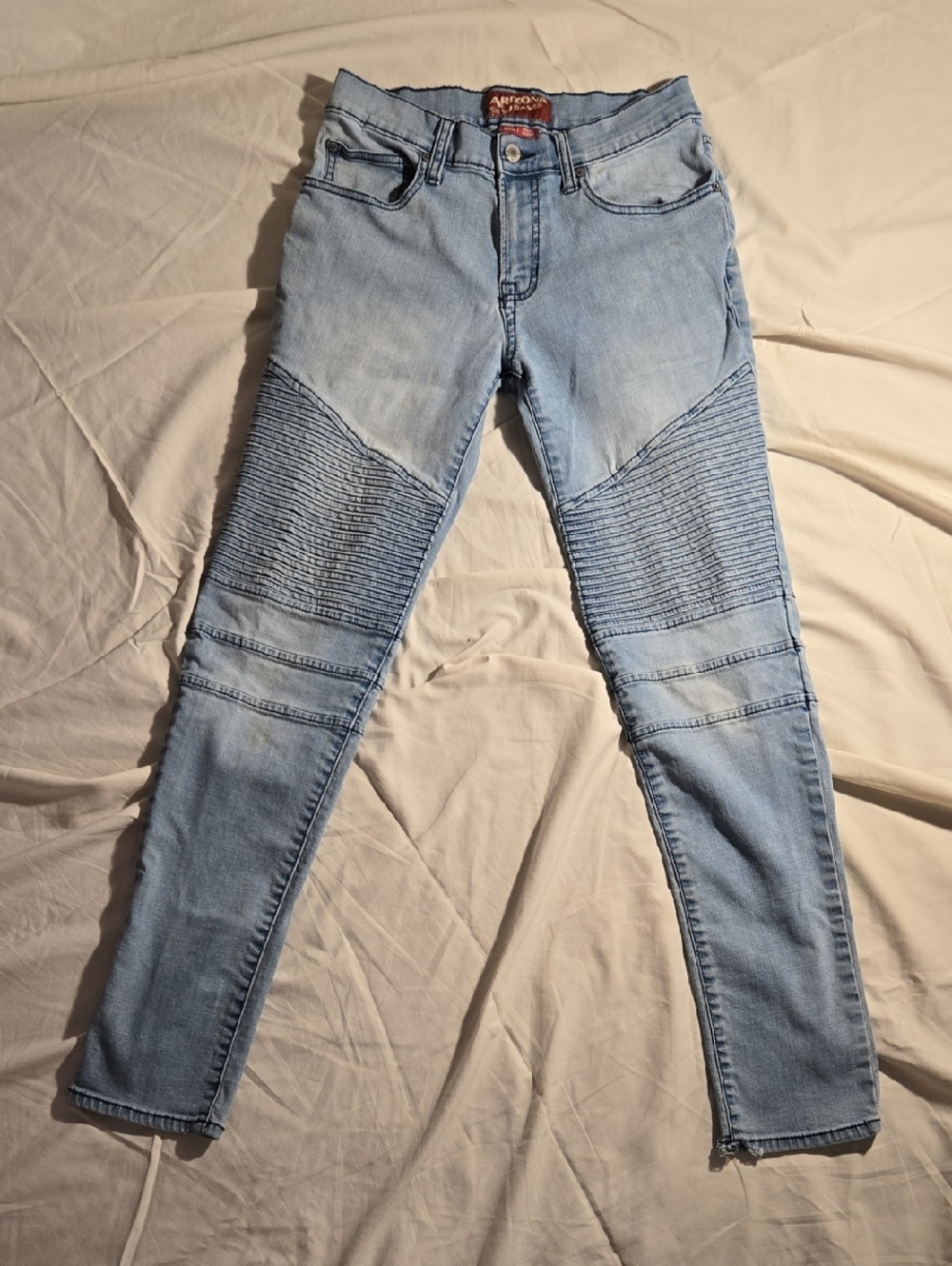 Arizona Jean Co. Moto Skinny Flex Denim Light Wash Jeans The Original 29x32